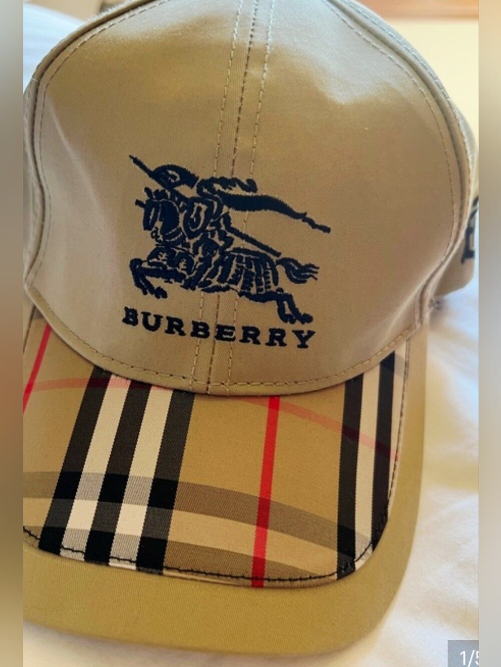 Burberry Men's Khaki Check Baseball Cap